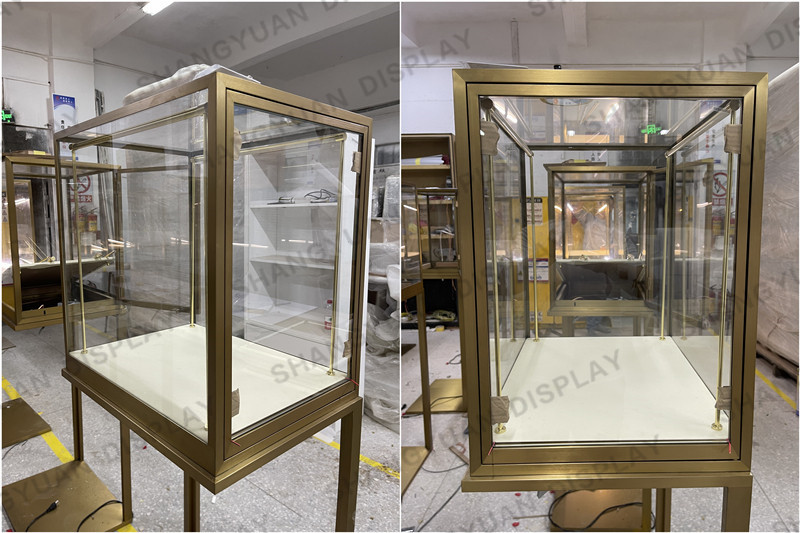 Luxury Metal Jewelry Display High Cabinet