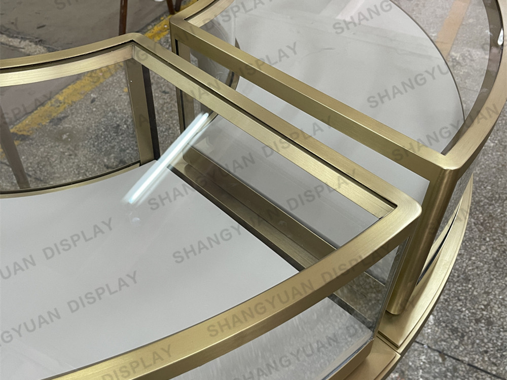 Curved Metal Jewelry Showcase