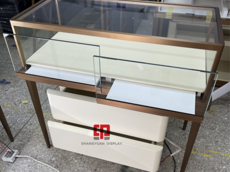 Luxury Stainless Steel Jewelry Display Cabinet