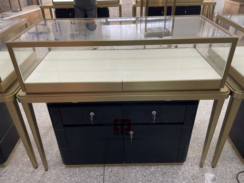 Metal Stainless Steel Jewelry Display Cabinet
