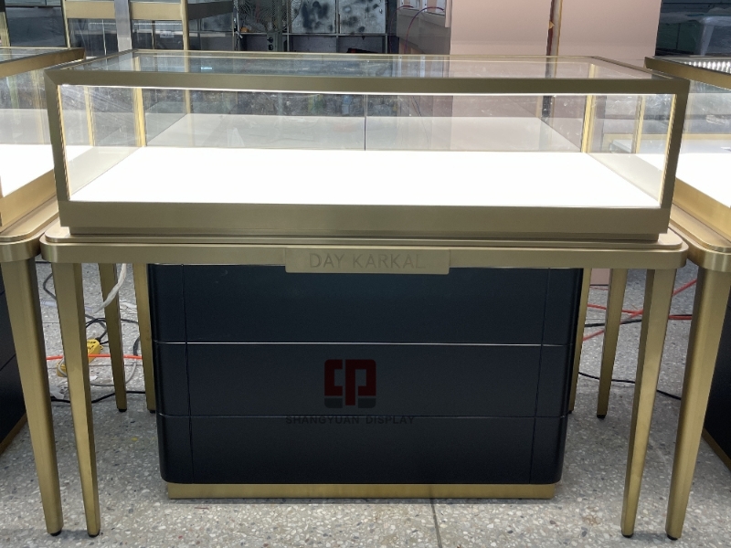 Metal Stainless Steel Jewelry Display Cabinet