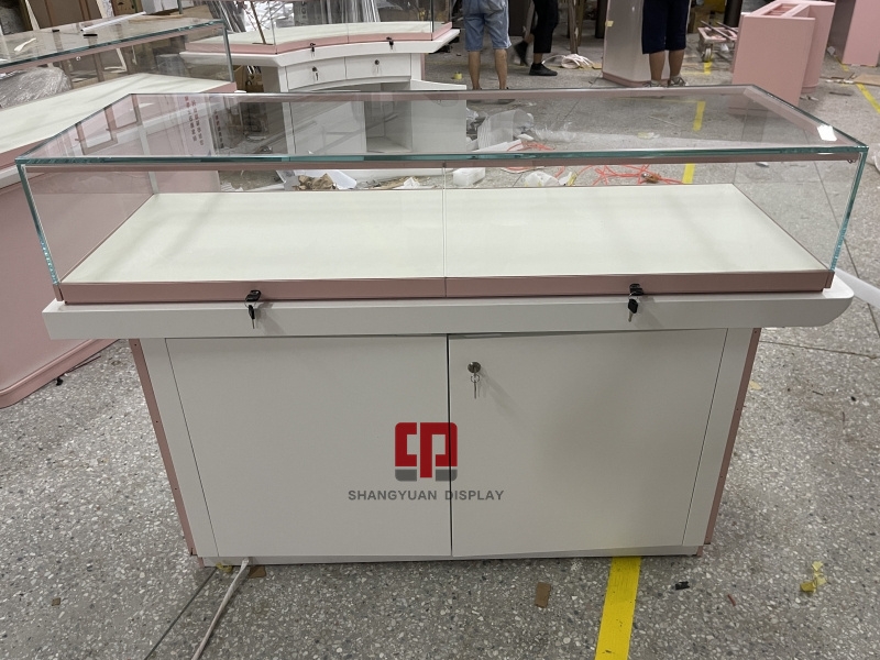 White Wooden Paint Jewelry Cabinet