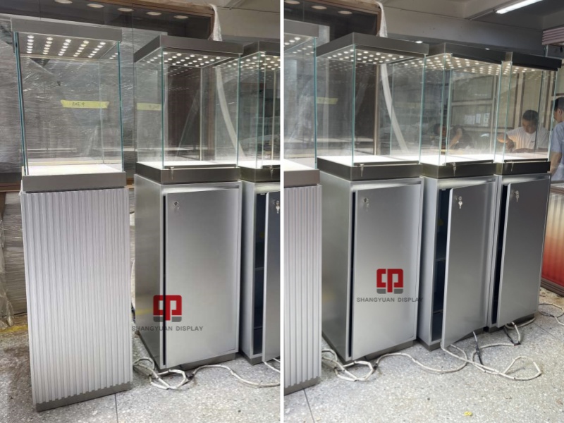 Stainless Steel Glass High Cabinet