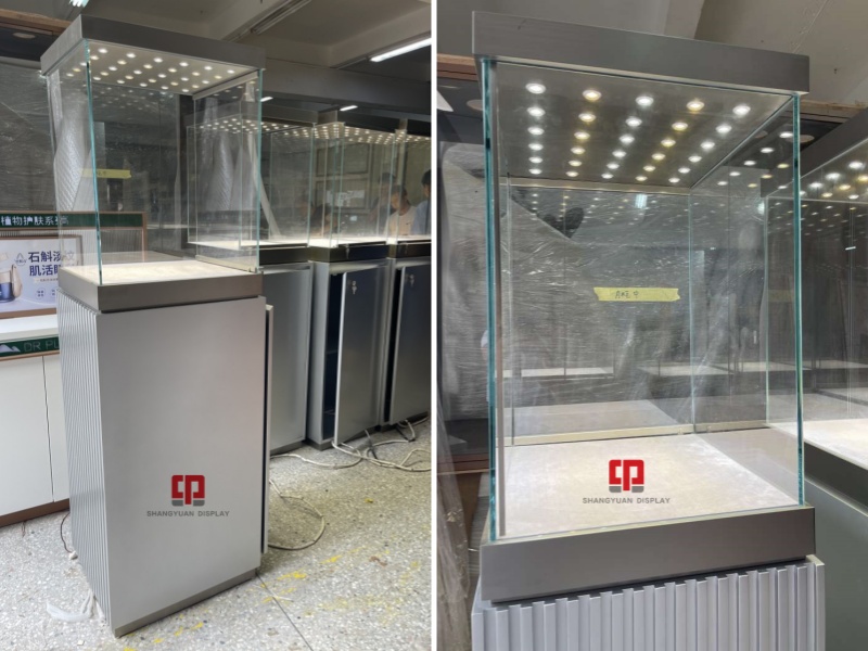 Stainless Steel Glass High Cabinet