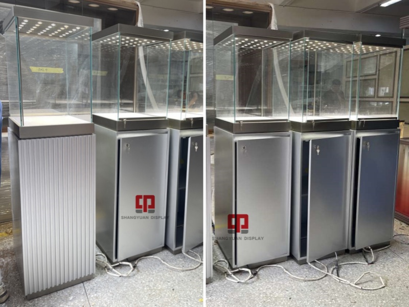 Stainless Steel Glass High Cabinet