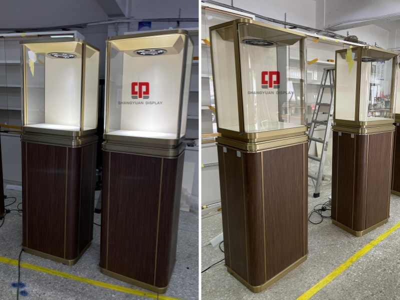 Wood Grain Jewelry Tall Cabinet