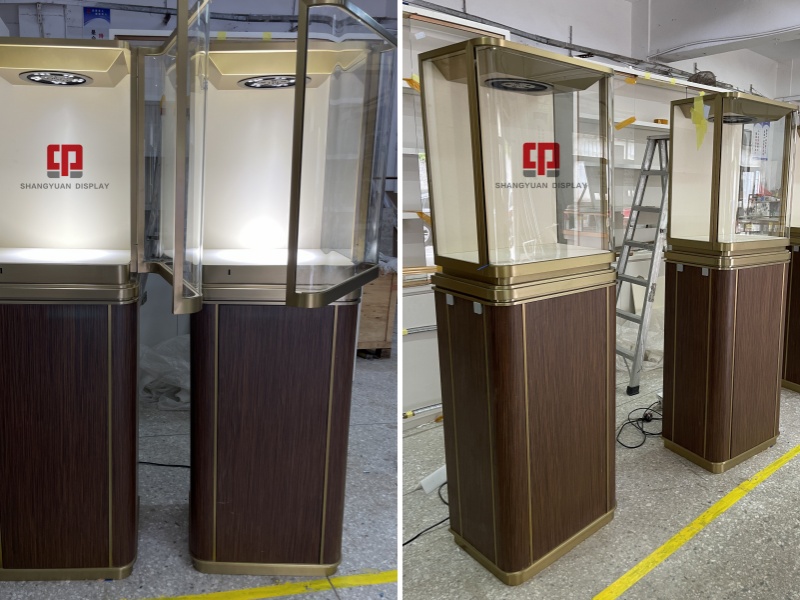 Wood Grain Jewelry Tall Cabinet