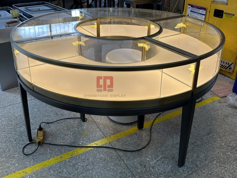 Luxury Round Jewelry Showcase Display Cabinet