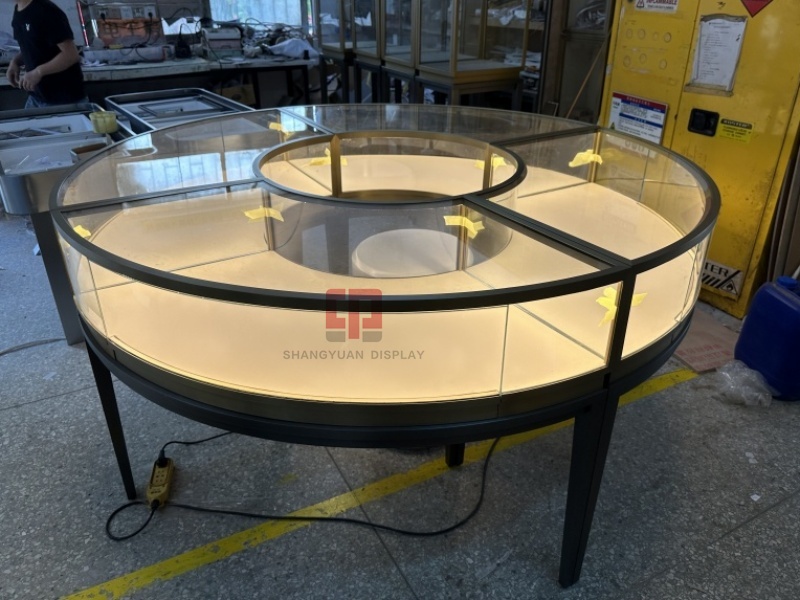Luxury Round Jewelry Showcase Display Cabinet