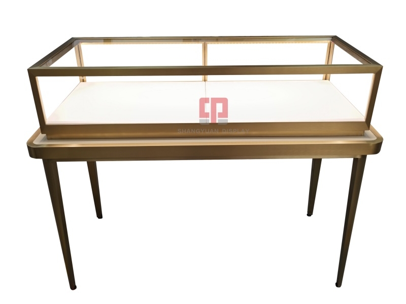 Metal Stainless Steel Frame Jewelry Display Cabinet
