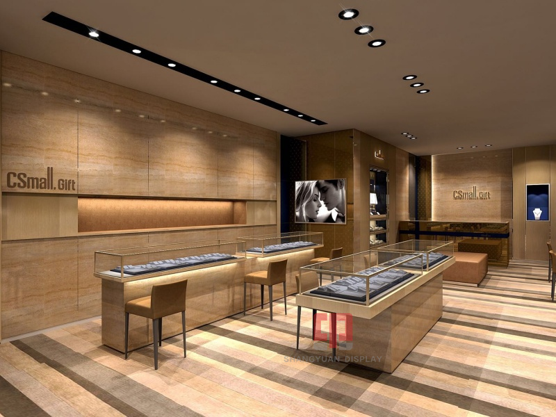 Macau Gold Jewelry Store Display Cabinet Design