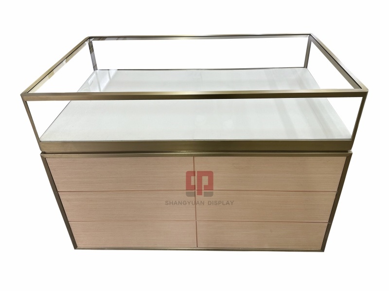 Wood Grain Jewelry Display Cabinet