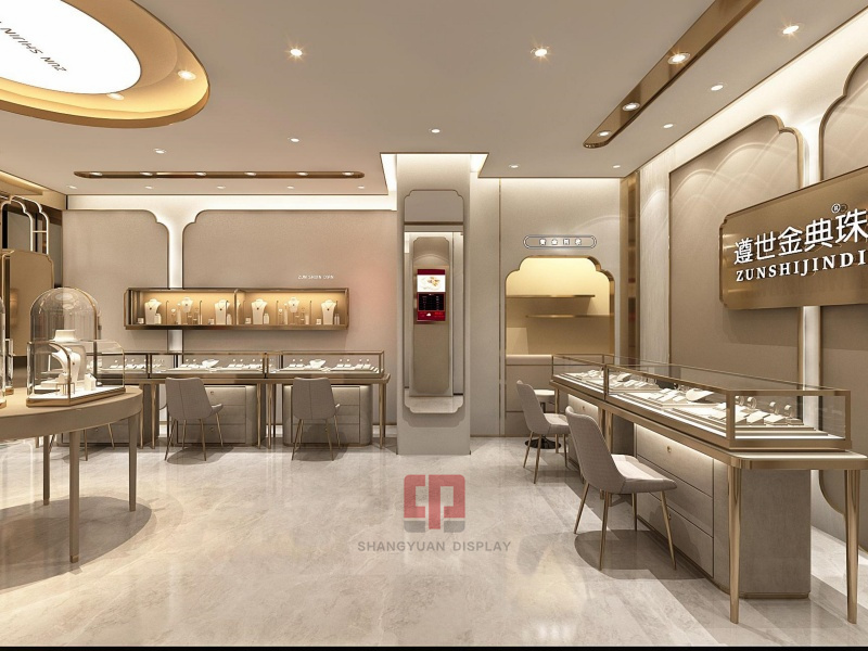 Luxury Gold Jewelry Store Interior Design