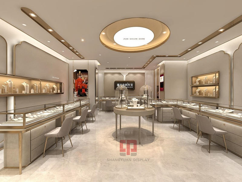 Luxury Gold Jewelry Store Interior Design