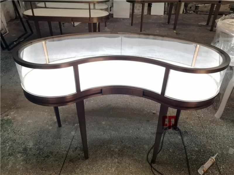 Luxury Metal Stainless Steel Jewelry Display Cabinet