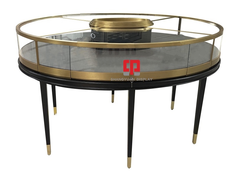 Round Metal Stainless Steel Jewelry Showcase