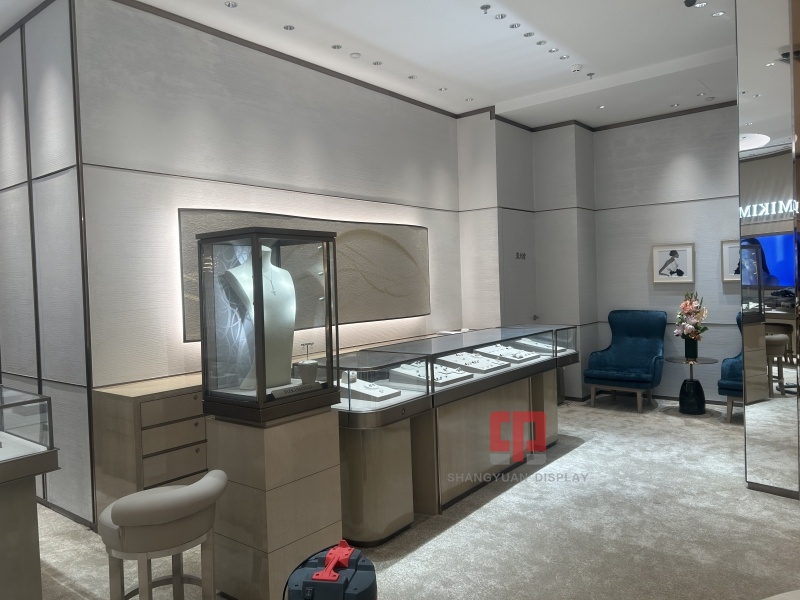 Luxury Metal Stainless Steel Jewelry Display Cabinet