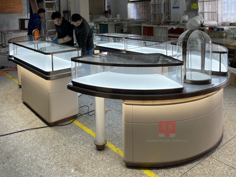 Luxury Metal Stainless Steel Jewelry Display Cabinet