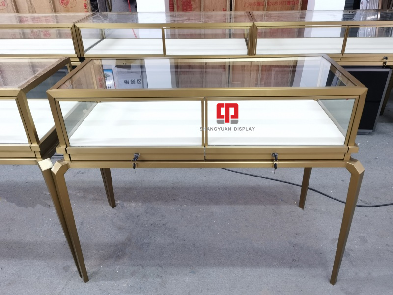 Brushed Metal Jewelry Display Case