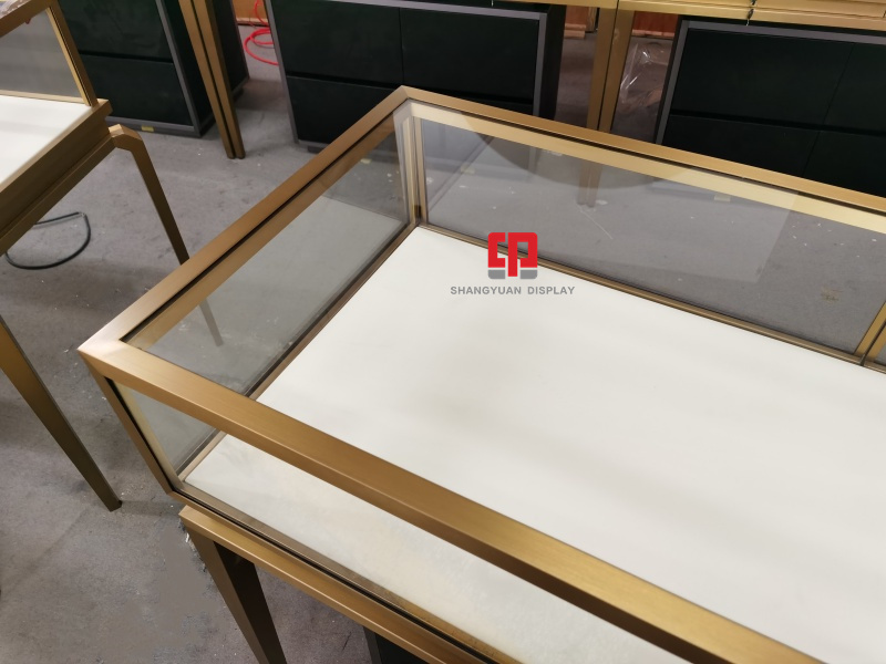 Brushed Metal Jewelry Display Case