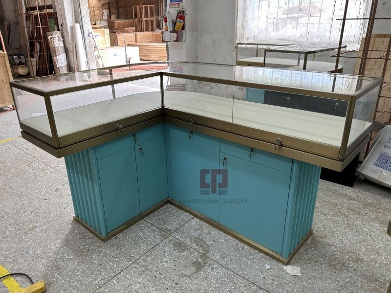 Arc Glass Metal Jewelry Display Cabinet