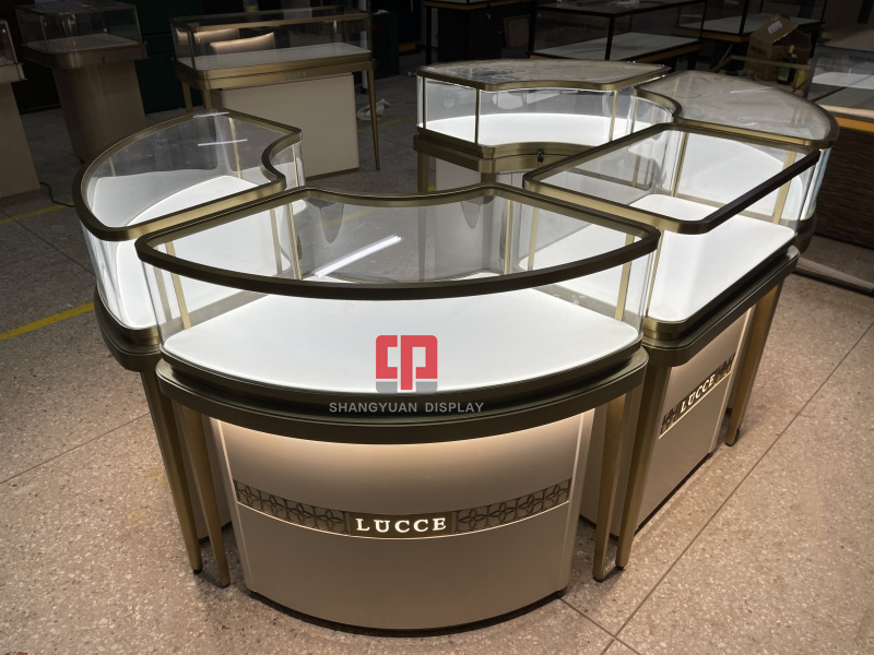 Luxurious Arc Glass Metal Island Cabinet Sent To The Philippines