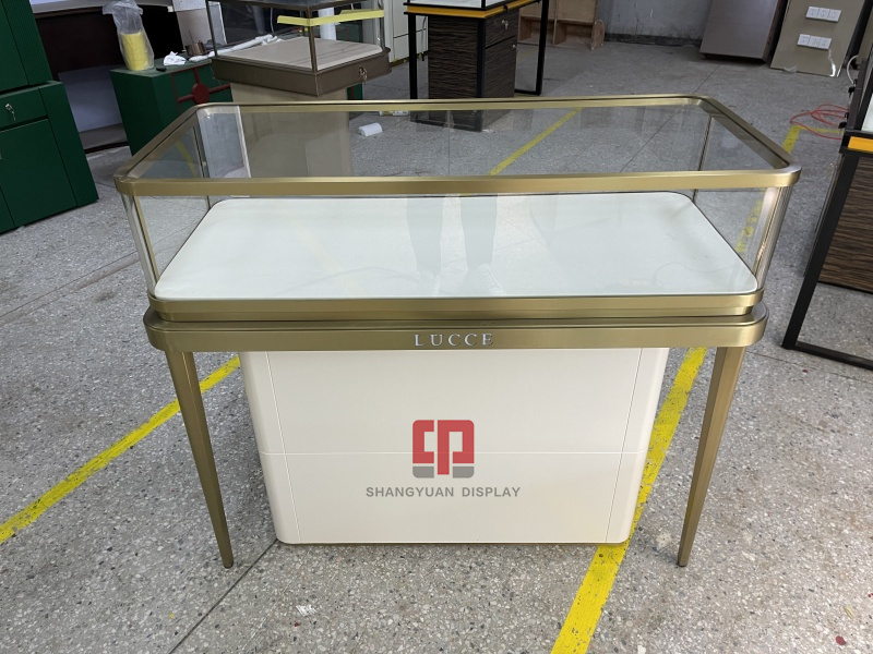 Luxury Gold Stainless Steel Jewelry Display Counter