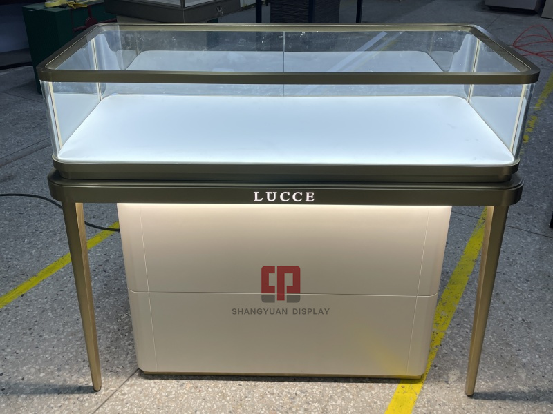 Luxury Gold Stainless Steel Jewelry Display Counter
