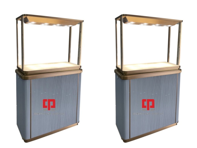 High-End Metal Jewelry Display High Cabinet