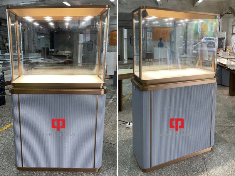High-End Metal Jewelry Display High Cabinet