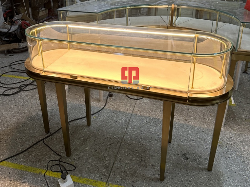 Stainless Steel Glass Jewelry Display Cabinets Manufactured for India