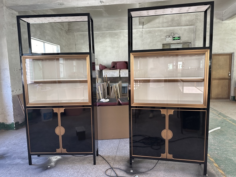 Black Lacquered Jewelry Display Cabinets
