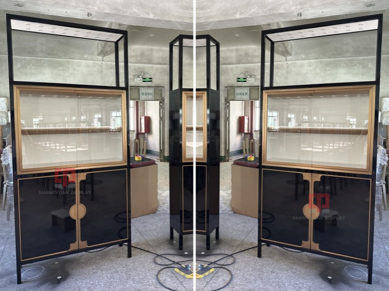 Black Lacquered Jewelry Display Cabinets