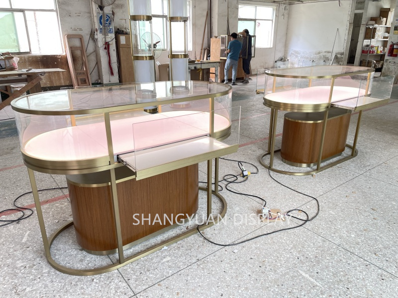 Wood Grain Jewellery Display Counter 