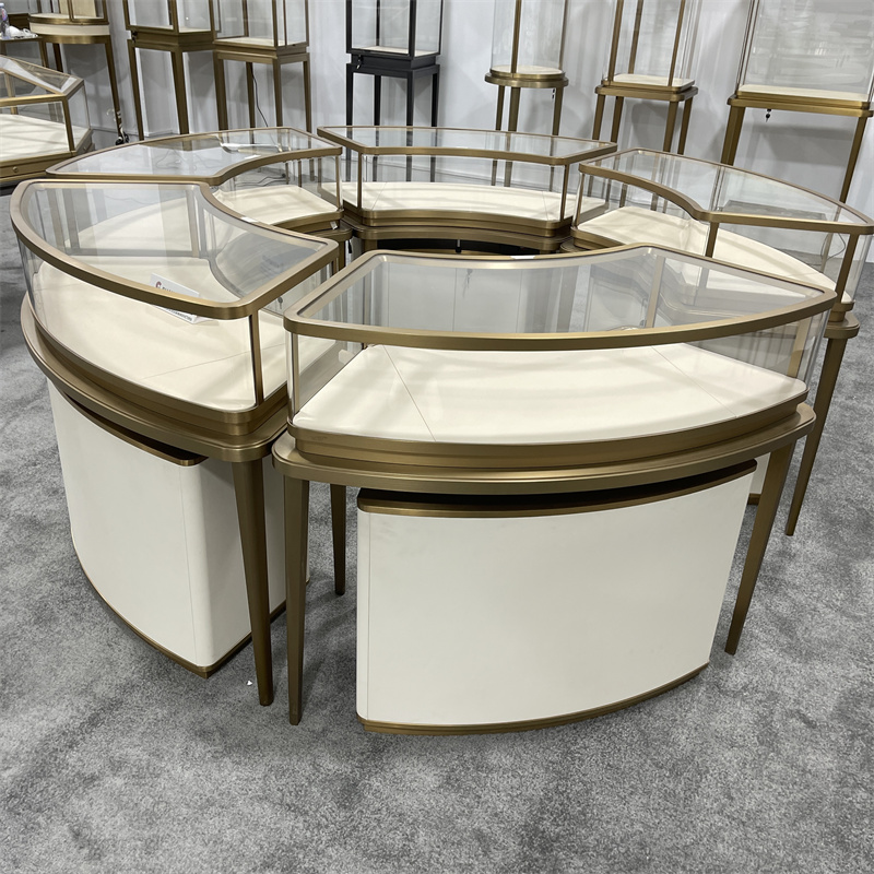  Modern Round Jewelry Display Showcase Display Cabinet