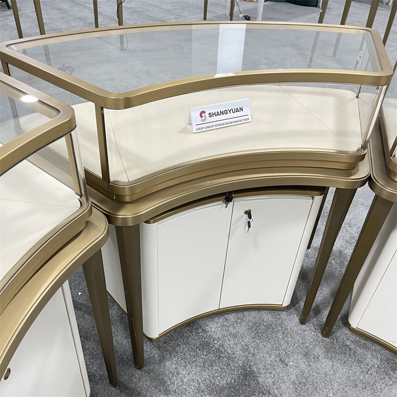  Modern Round Jewelry Display Showcase Display Cabinet