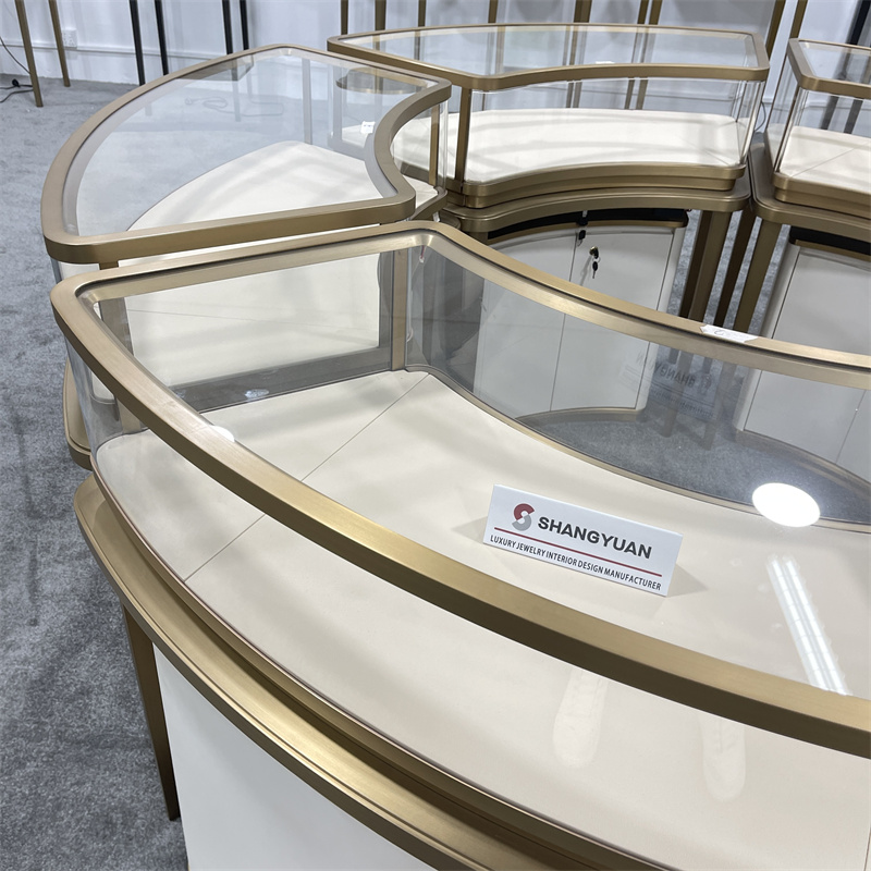 Modern Round Jewelry Display Showcase Display Cabinet