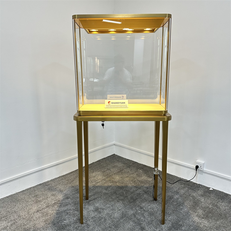 Luxury Custom Glass Tall Jewelry Display Showcase