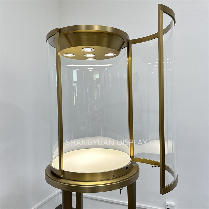 Premium Curved Glass Jewelry Showcases