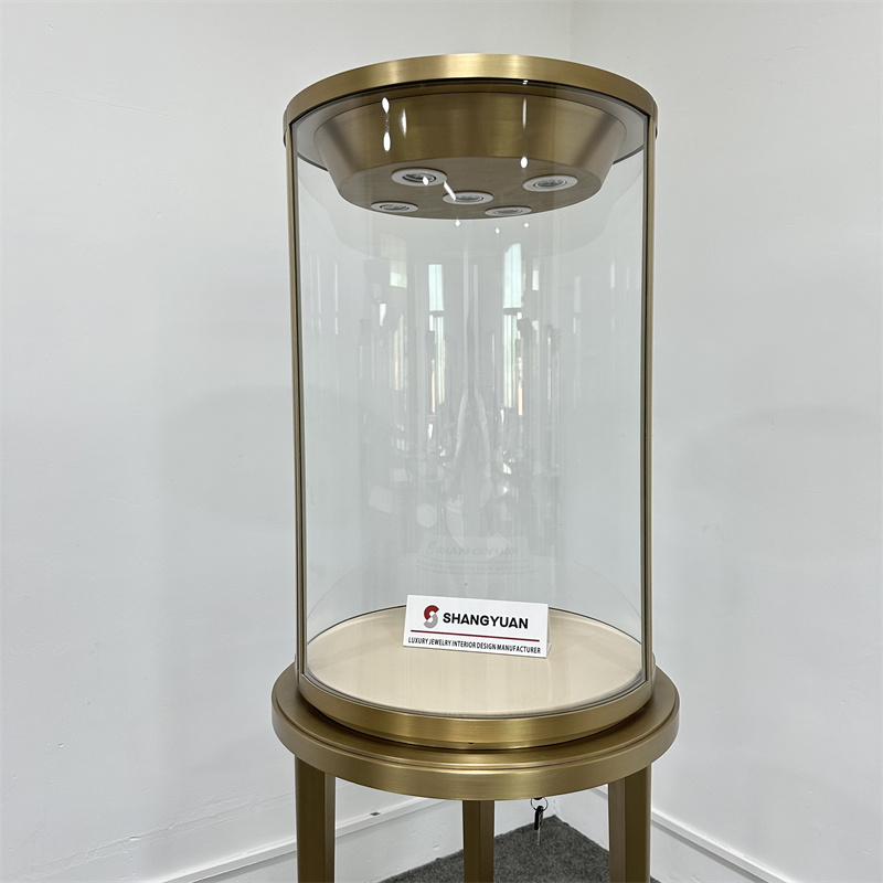 Premium Curved Glass Jewelry Showcases