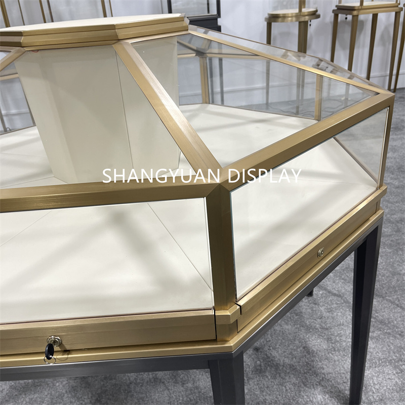 Unique Octagonal Design Jewelry Showcase Tables
