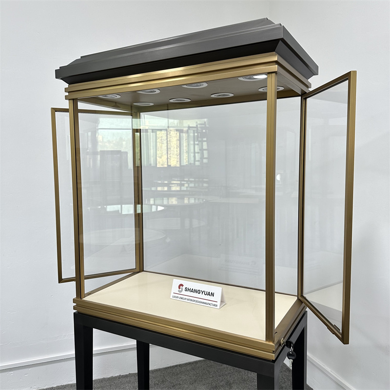 Black Painted Metal jewelry display cases