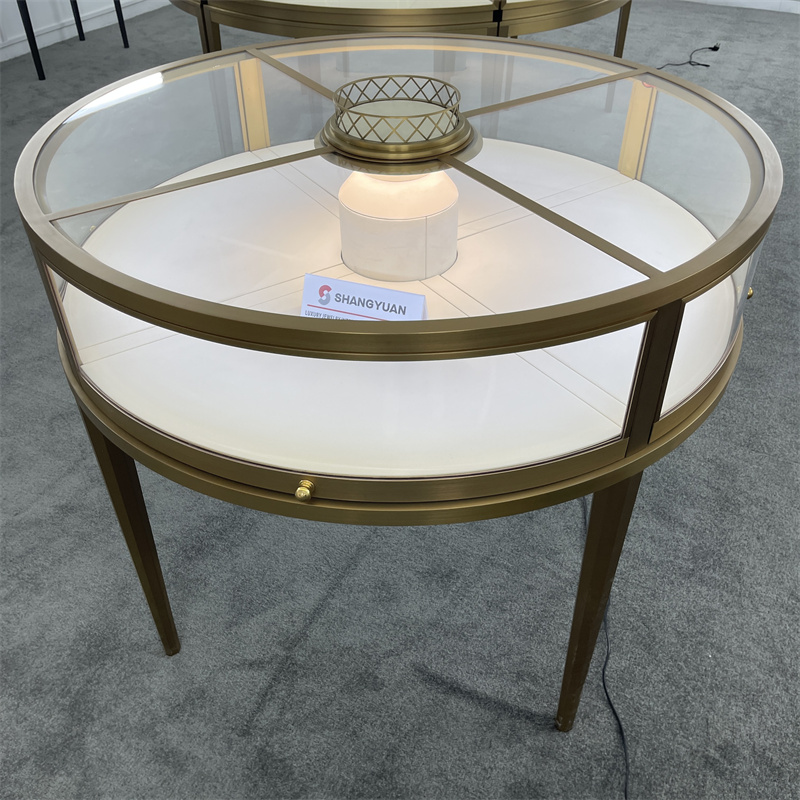 High-End Round Jewelry Display Cases