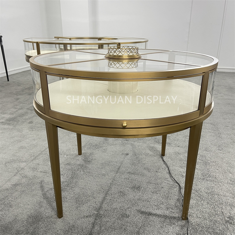 High-End Round Jewelry Display Cases