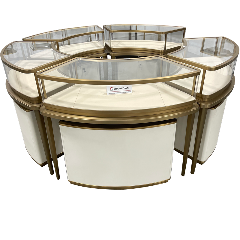  Modern Round Jewelry Display Showcase Display Cabinet