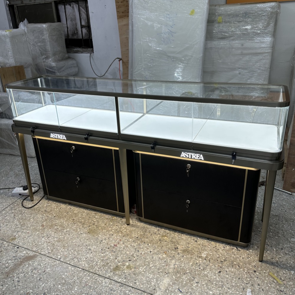 UK Black Lacquered Jewellery Showcase Display