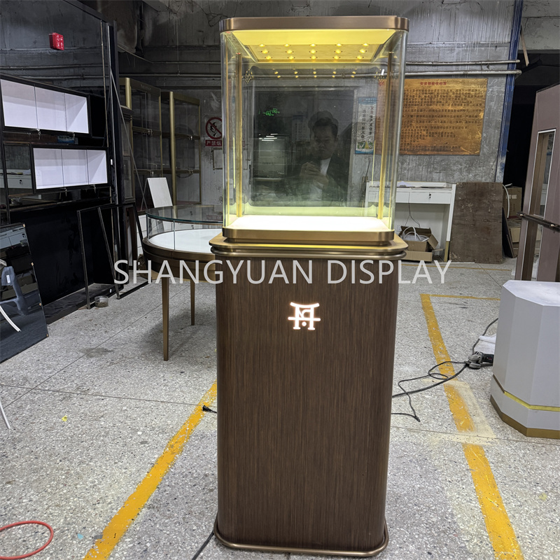 Wood Grain Paint Jewelry Display Cases