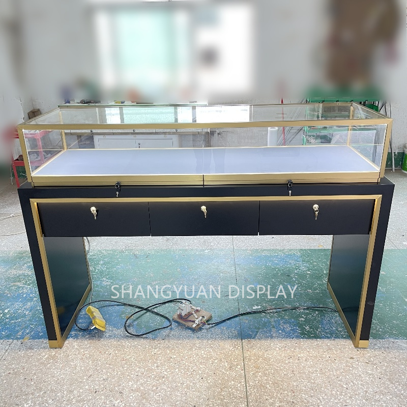 Black Lacquer Jewelry Store Custom Display Cases