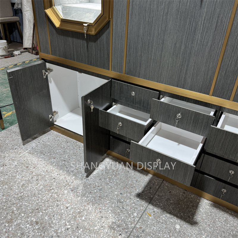 Jewelry Store Wood Grain Wall Showcase