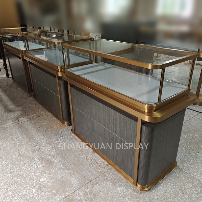 Custom Hign-end Jewellery Display Counter with Wood Finish